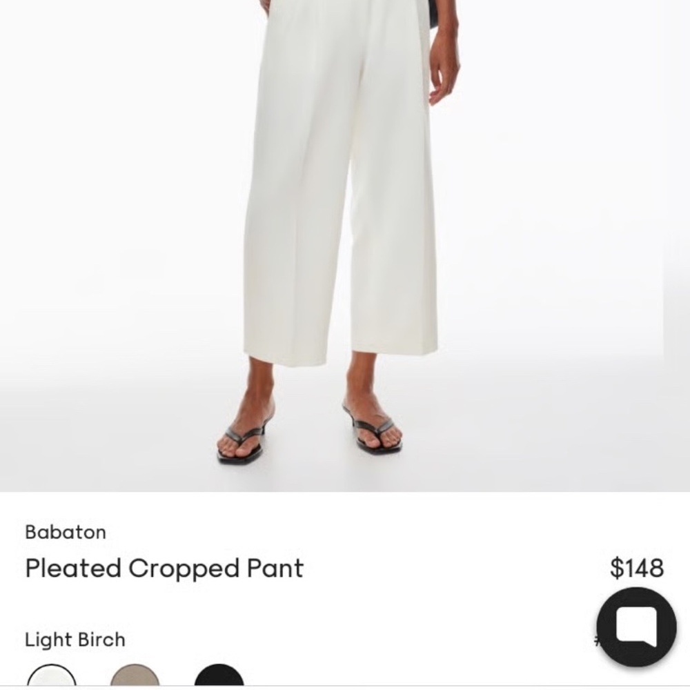 NWT Aritzia Babaton Pleated Cropped Pant - Picture 3 of 4